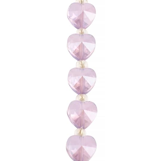 Purple Glass Heart Beads, 10mm by Bead Landing&#x2122;